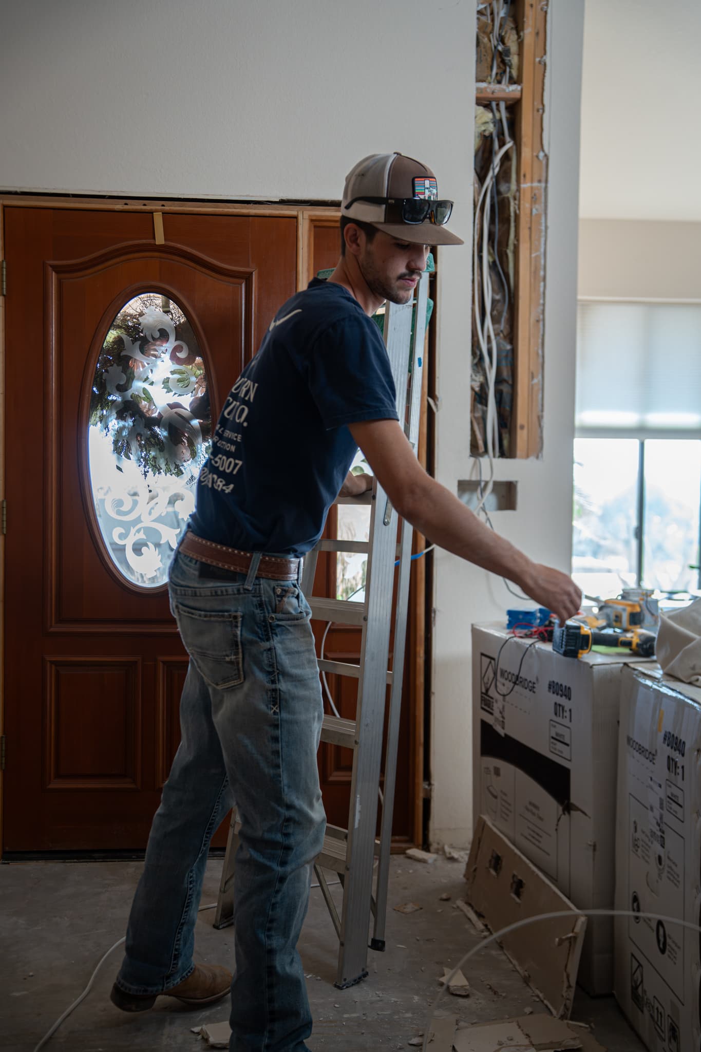 Detail work on a luxury residential electrical install